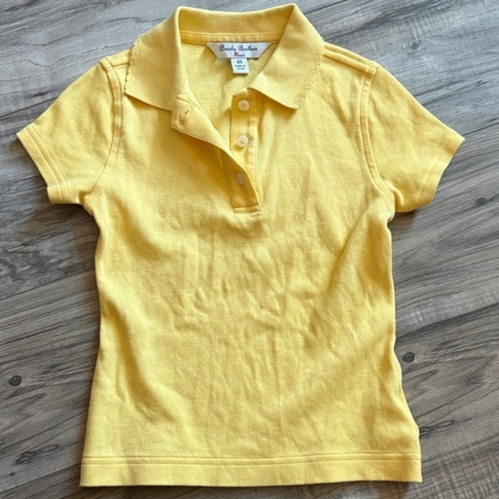Like New Brooks Brothers Fleece Kids Yellow Polo Shirt
